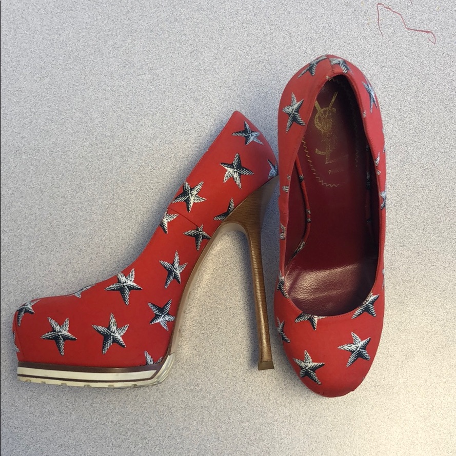 Red Ysl Yves Saint Laurent Tribute Platform Heels